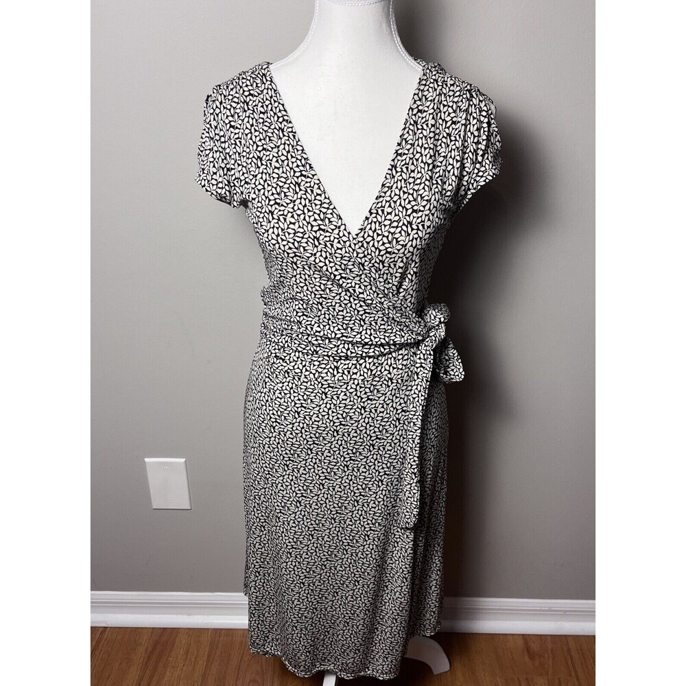 Ann Taylor Loft Womens Dress Size Petite 4 Wrap Floral Short Sleeve Midi Floral